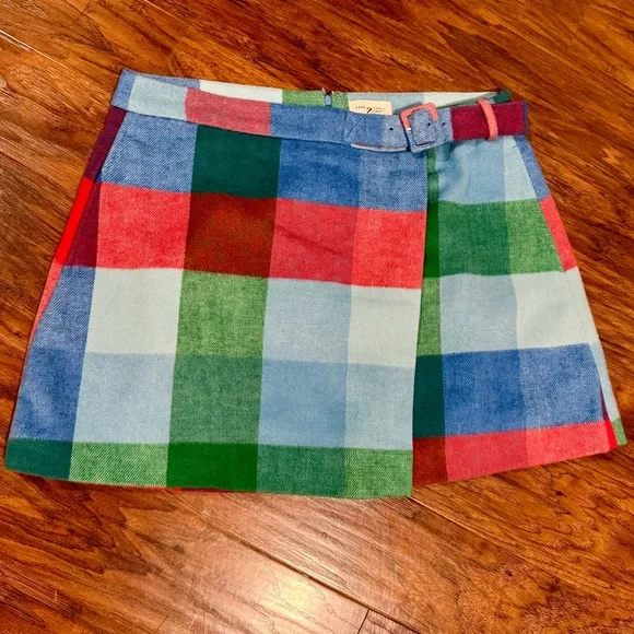 Free Assembly Plaid Faux Wrap Mini Skirt - Size 16 - Picture 4 of 12